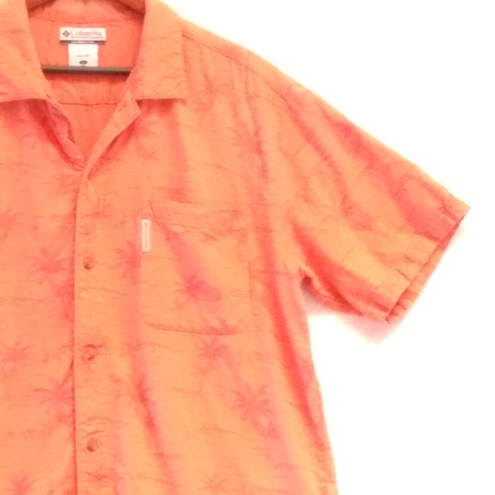Columbia Sportswear Company Orange Tropical Shirt - Picture 2 of 8